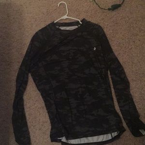 Long Sleeve Black Camo Adult Medium